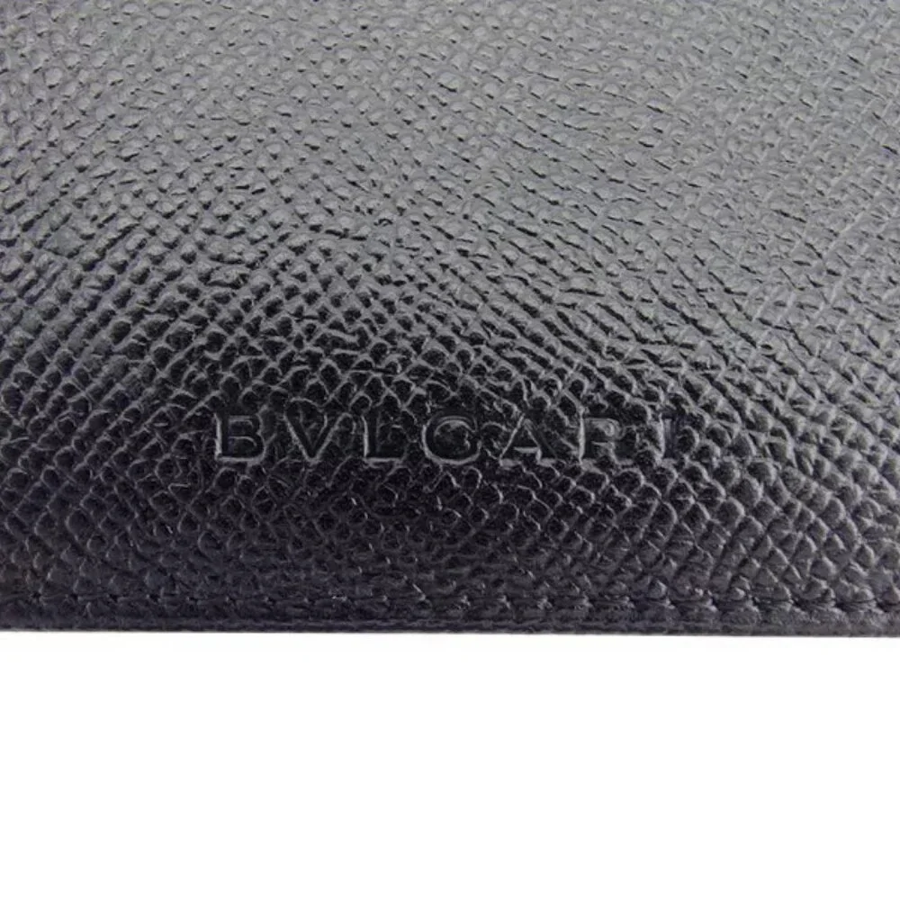 BVLGARI Long Bill Holder Classico Leather Authentic Used